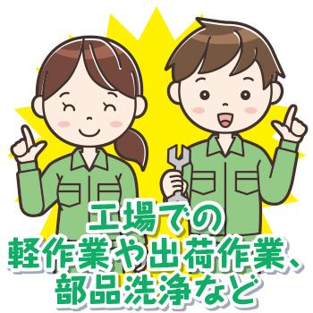 【小松市】工場での軽作業や出荷作業、部品洗浄など／株式会社Weeks