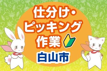 白山市　仕分け・ピッキング作業