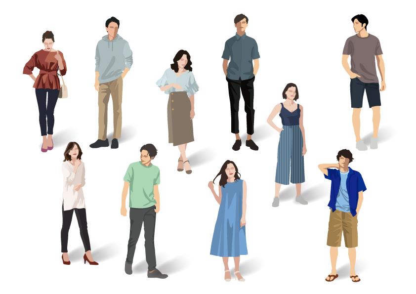服装も髪型も自由です。勿論スーツでもOK！
